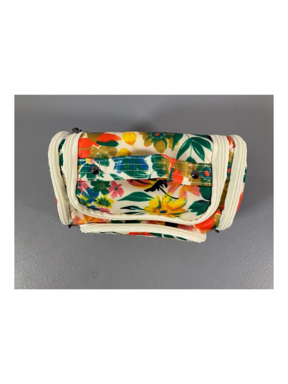 Lug Mini Trolley Cosmetic Case - Bloom Sand, Colorful Striped Zippered Design, P - Picture 2 of 8